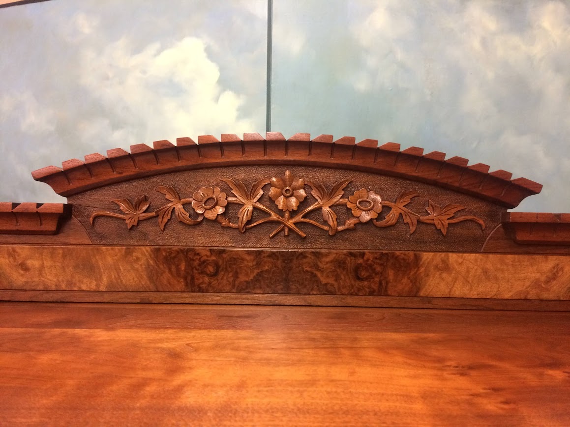 Antique Victorian Bookcase, Walnut Bookshelf with Glass Doors - Image 6