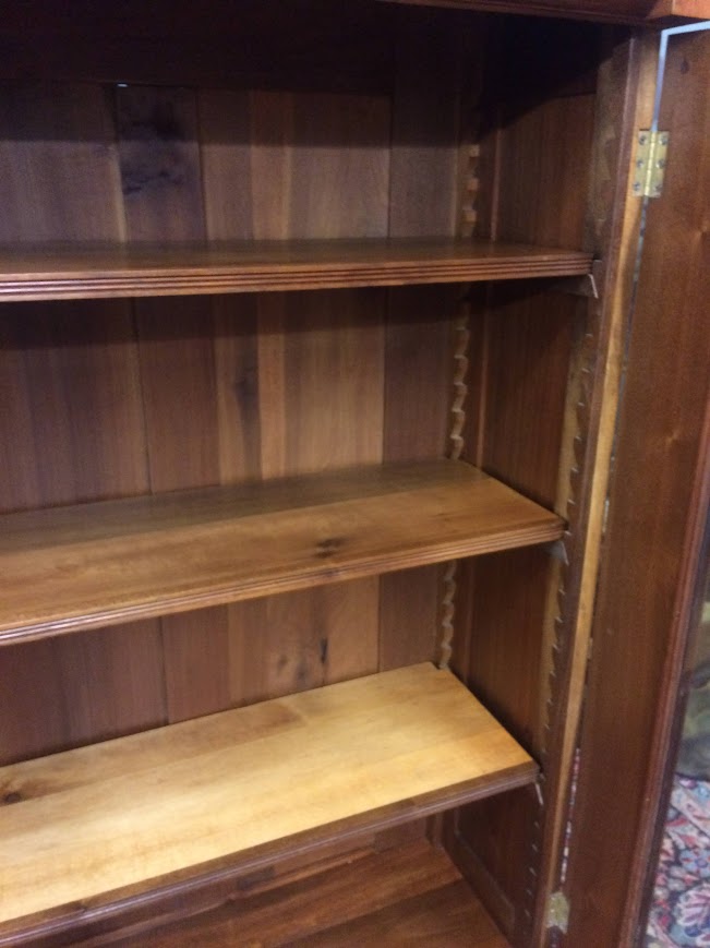 Antique Victorian Bookcase, Walnut Bookshelf with Glass Doors - Image 10