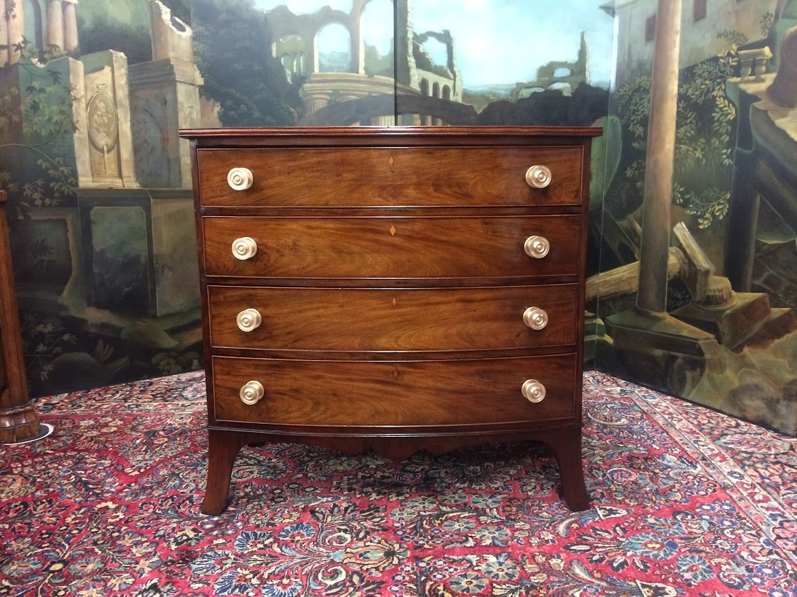 Antique Bowfront Chest, Mahogany Chest of Drawers - Image 2