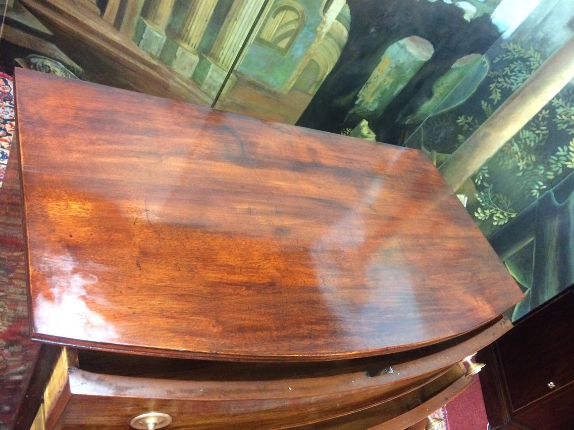 Antique Bowfront Chest, Mahogany Chest of Drawers - Image 11