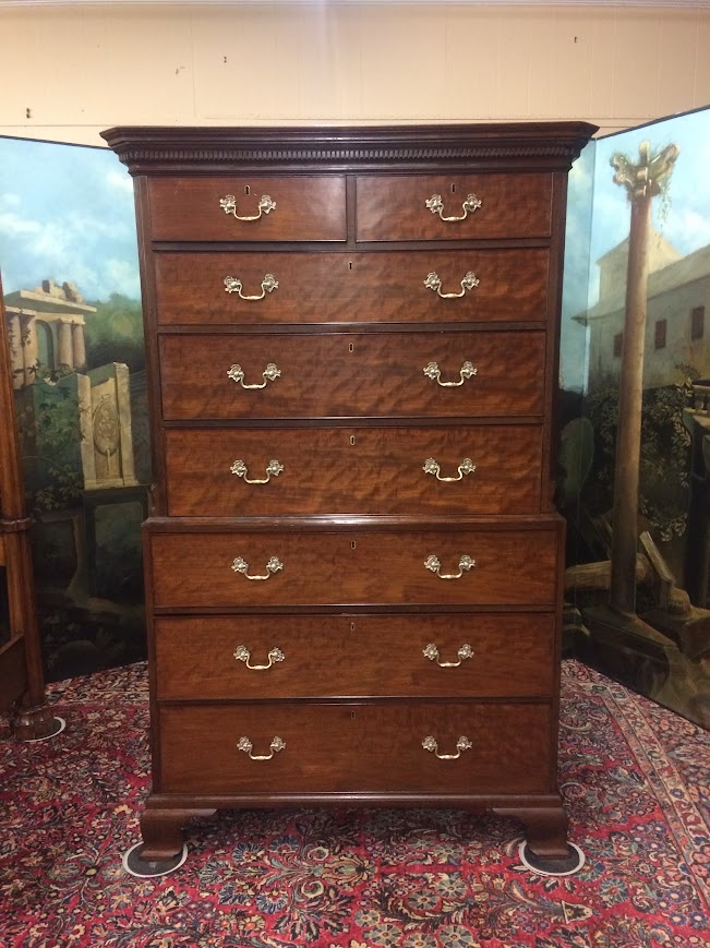 Antique Chest on Chest, English Tall Chest - Image 3