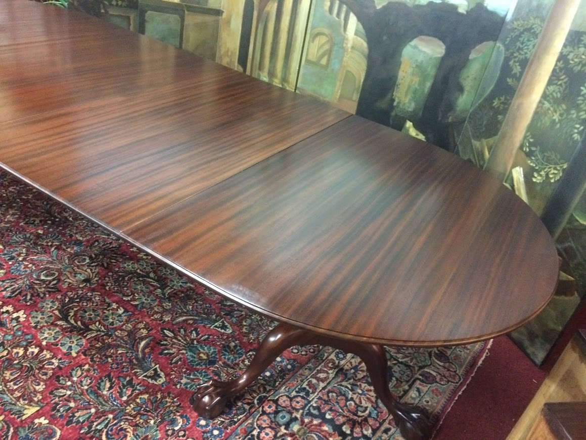 Colonial Style Dining Table, Tilting Dining Table, Mahogany Oval Table Refinished - Image 8