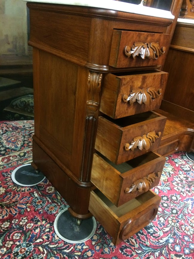 Antique Dressing Mirror, Victorian Dresser with Tall Mirror - Image 11