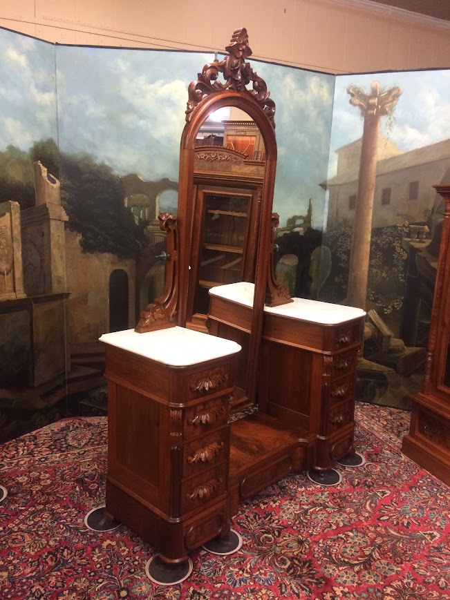 Antique Dressing Mirror, Victorian Dresser with Tall Mirror - Image 15