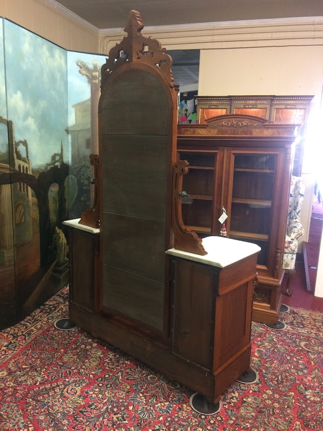 Antique Dressing Mirror, Victorian Dresser with Tall Mirror - Image 17