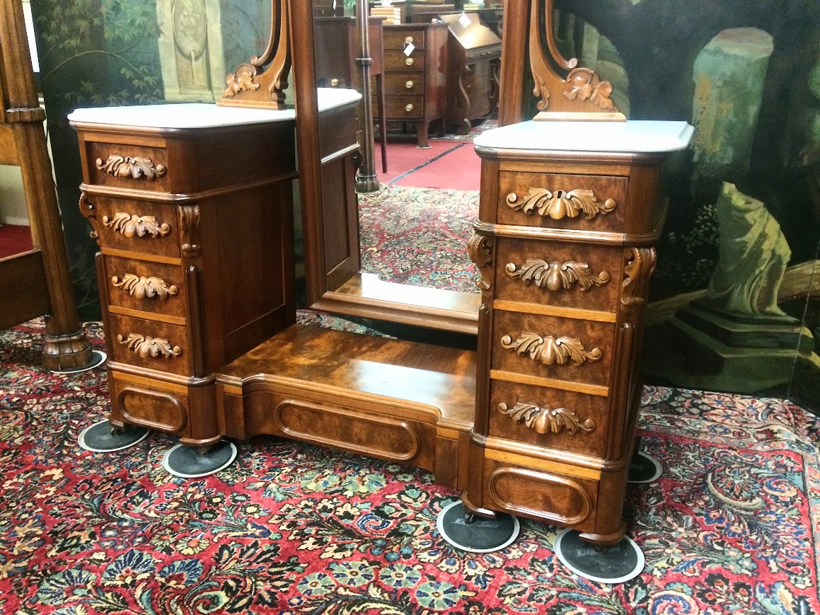 Antique Dressing Mirror, Victorian Dresser with Tall Mirror - Image 4