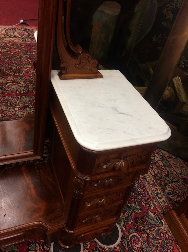 Antique Dressing Mirror, Victorian Dresser with Tall Mirror - Image 9