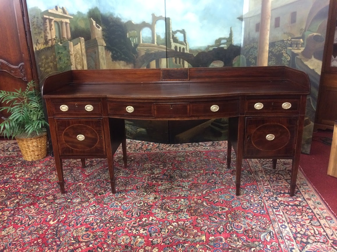 Antique Federal Sideboard, Mahogany Inlaid Buffet - Image 2