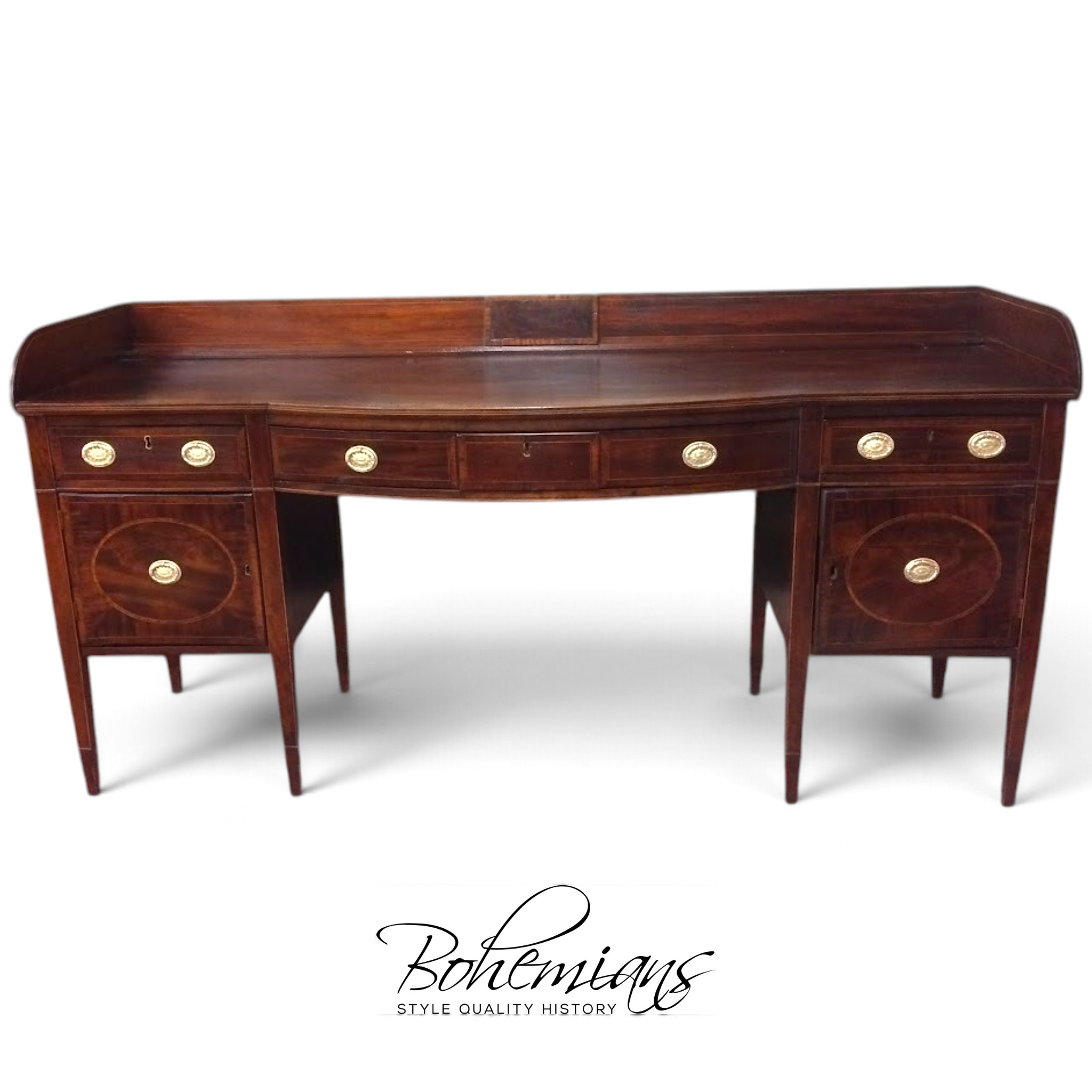 Antique Federal Sideboard, Mahogany Inlaid Buffet