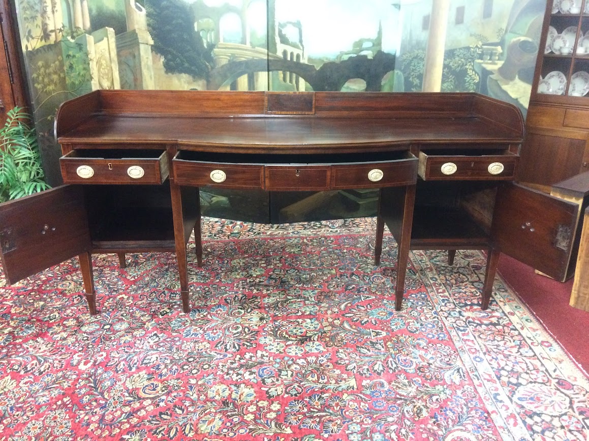 Antique Federal Sideboard, Mahogany Inlaid Buffet - Image 9