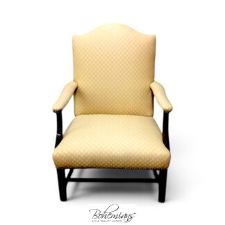 Single Arm Chair, Gold Upholstered Accent Chair