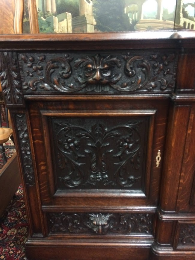 Monumental Antique Oak Buffet, Victorian Carved Sideboard - Image 5