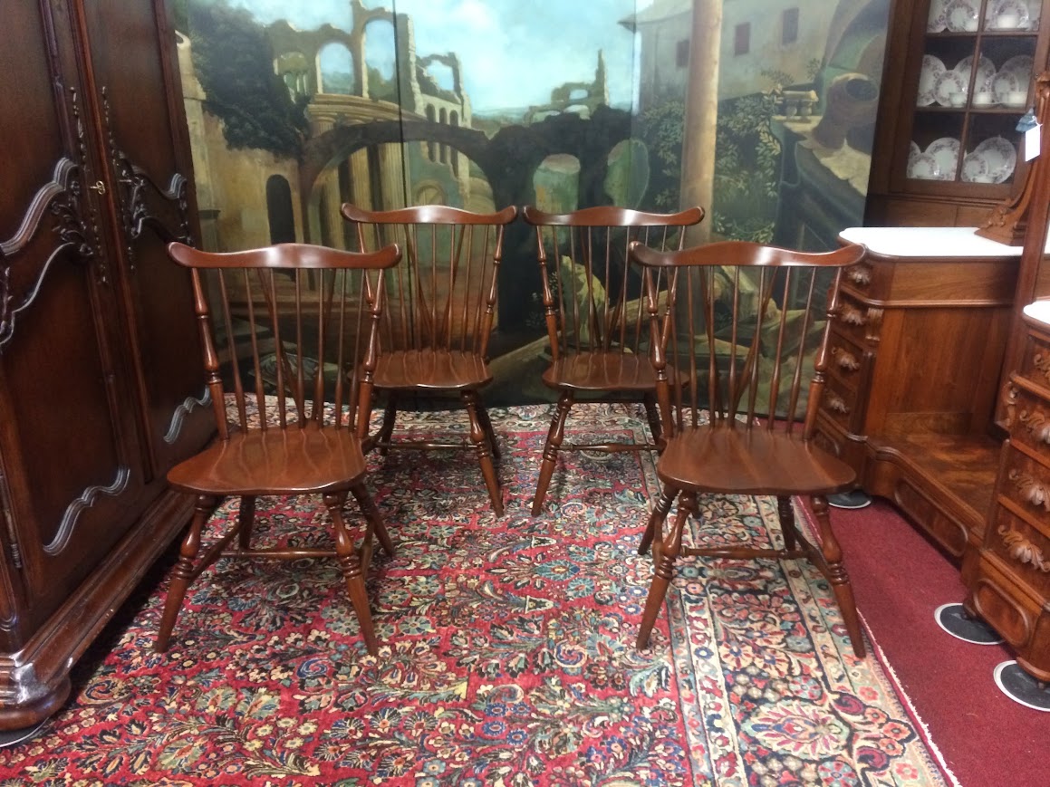 Vintage Windsor Chairs, Cherry Dining Chairs, Set of Four - Image 2