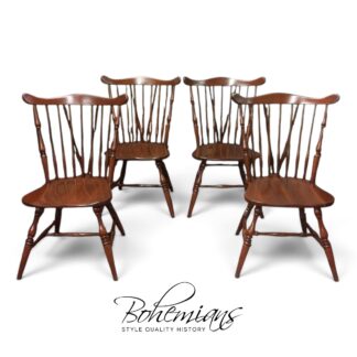 Vintage Windsor Chairs, Cherry Dining Chairs, Set of Four