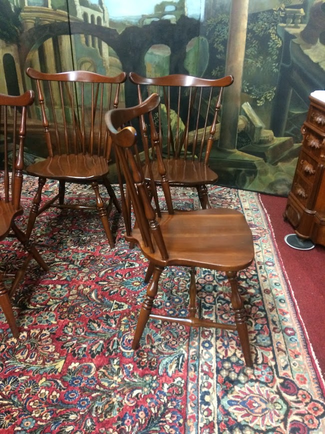 Vintage Windsor Chairs, Cherry Dining Chairs, Set of Four - Image 11