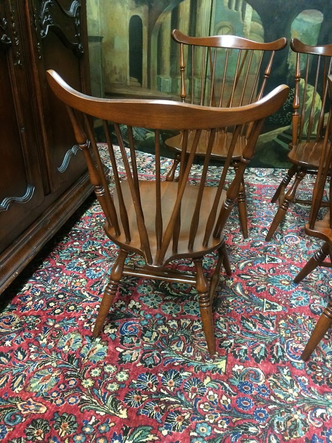 Vintage Windsor Chairs, Cherry Dining Chairs, Set of Four - Image 12
