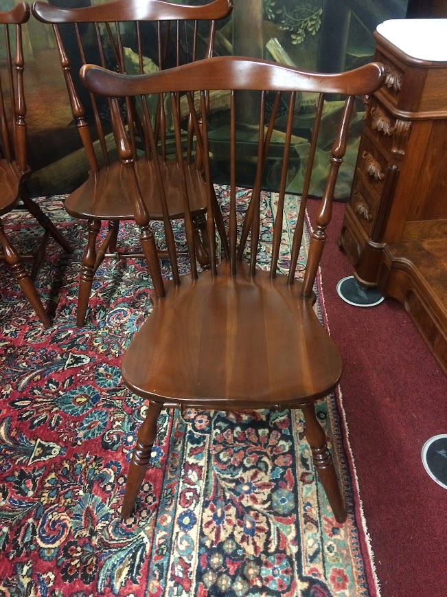 Vintage Windsor Chairs, Cherry Dining Chairs, Set of Four - Image 4