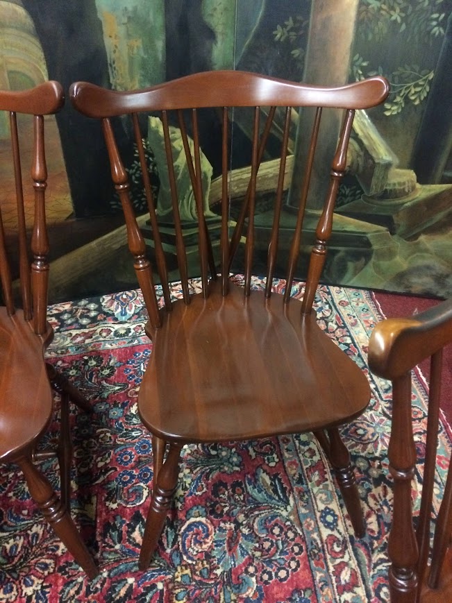 Vintage Windsor Chairs, Cherry Dining Chairs, Set of Four - Image 5