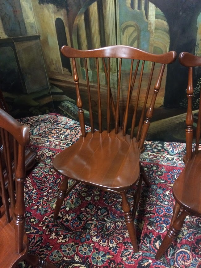 Vintage Windsor Chairs, Cherry Dining Chairs, Set of Four - Image 6
