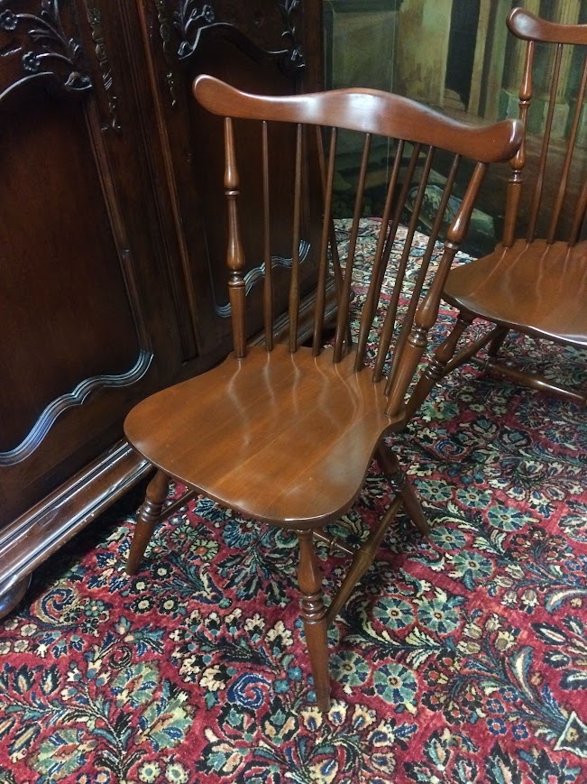 Vintage Windsor Chairs, Cherry Dining Chairs, Set of Four - Image 7