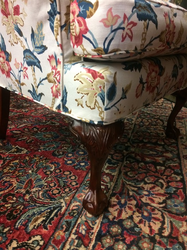 Vintage Wing Back Chairs, Slipcovered Chairs, Mismatched Pair - Image 13