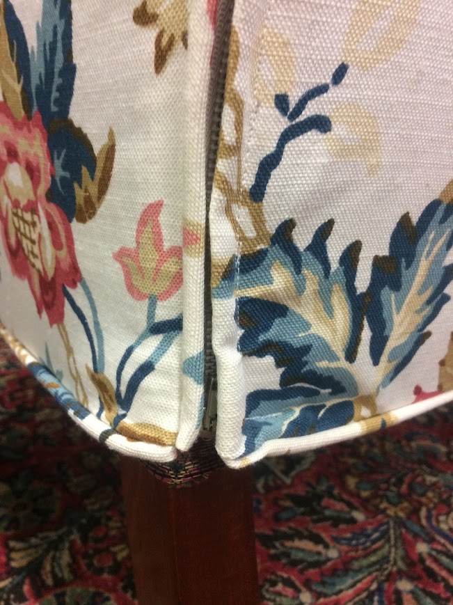 Vintage Wing Back Chairs, Slipcovered Chairs, Mismatched Pair - Image 16